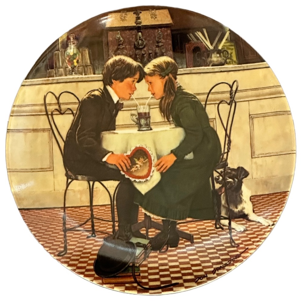 EDWIN M KNOWLES CHINA CO Valentines Day 1981 plate number18301A by Don Spaulding